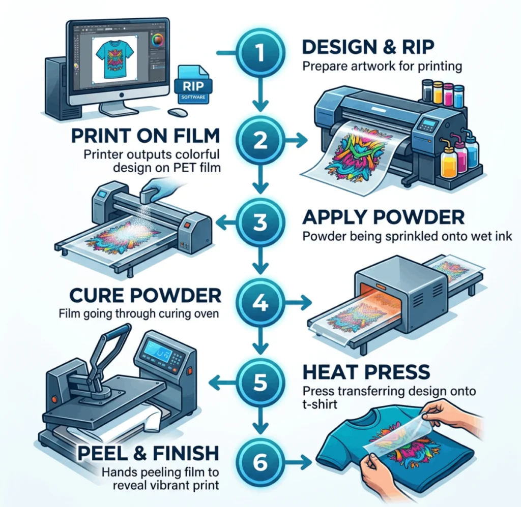dtf printer machine process