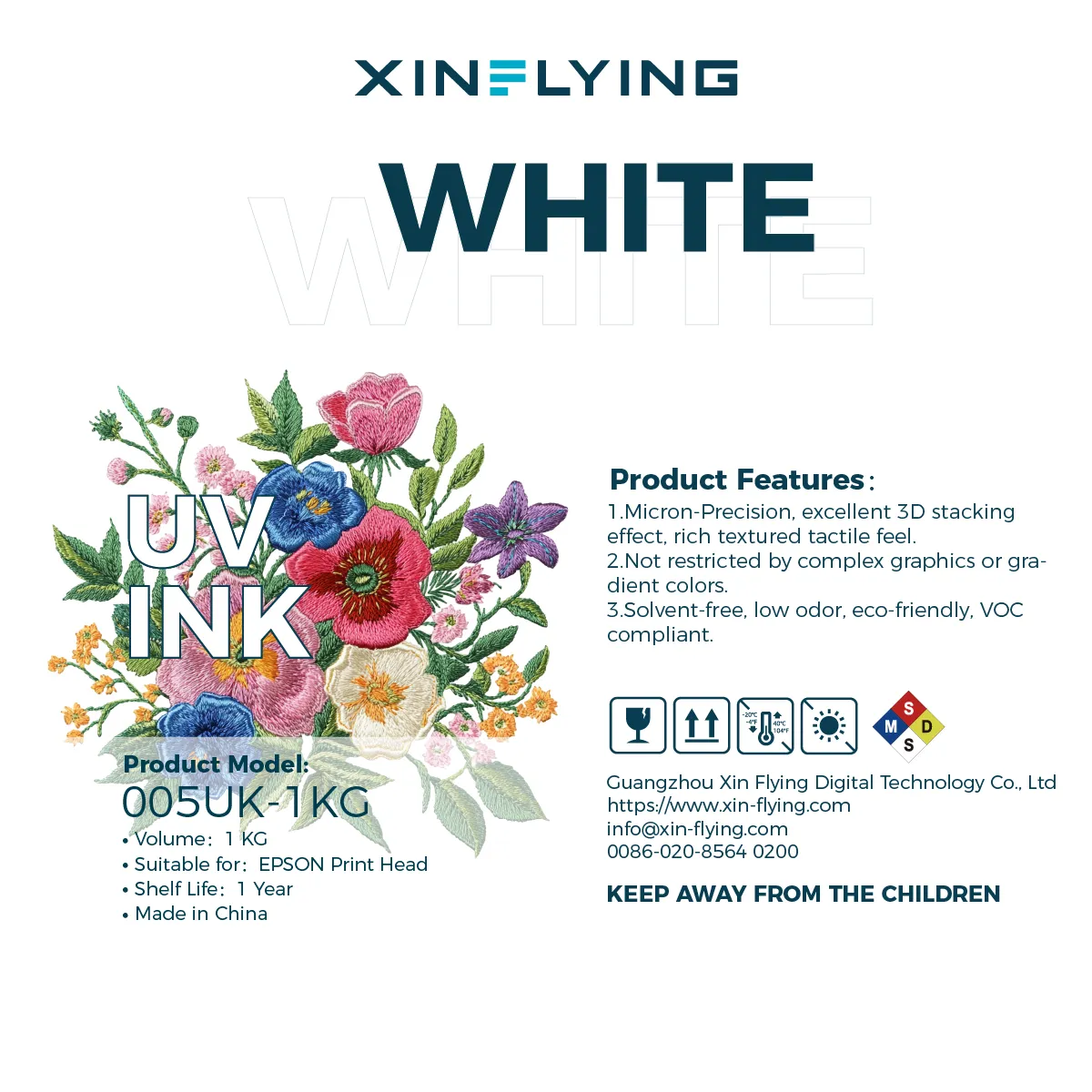 3D Embroidery Ink white