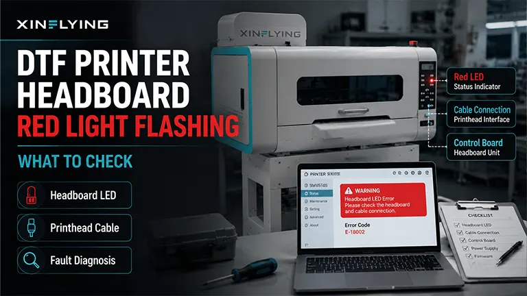 DTF printer headboard red light flashing